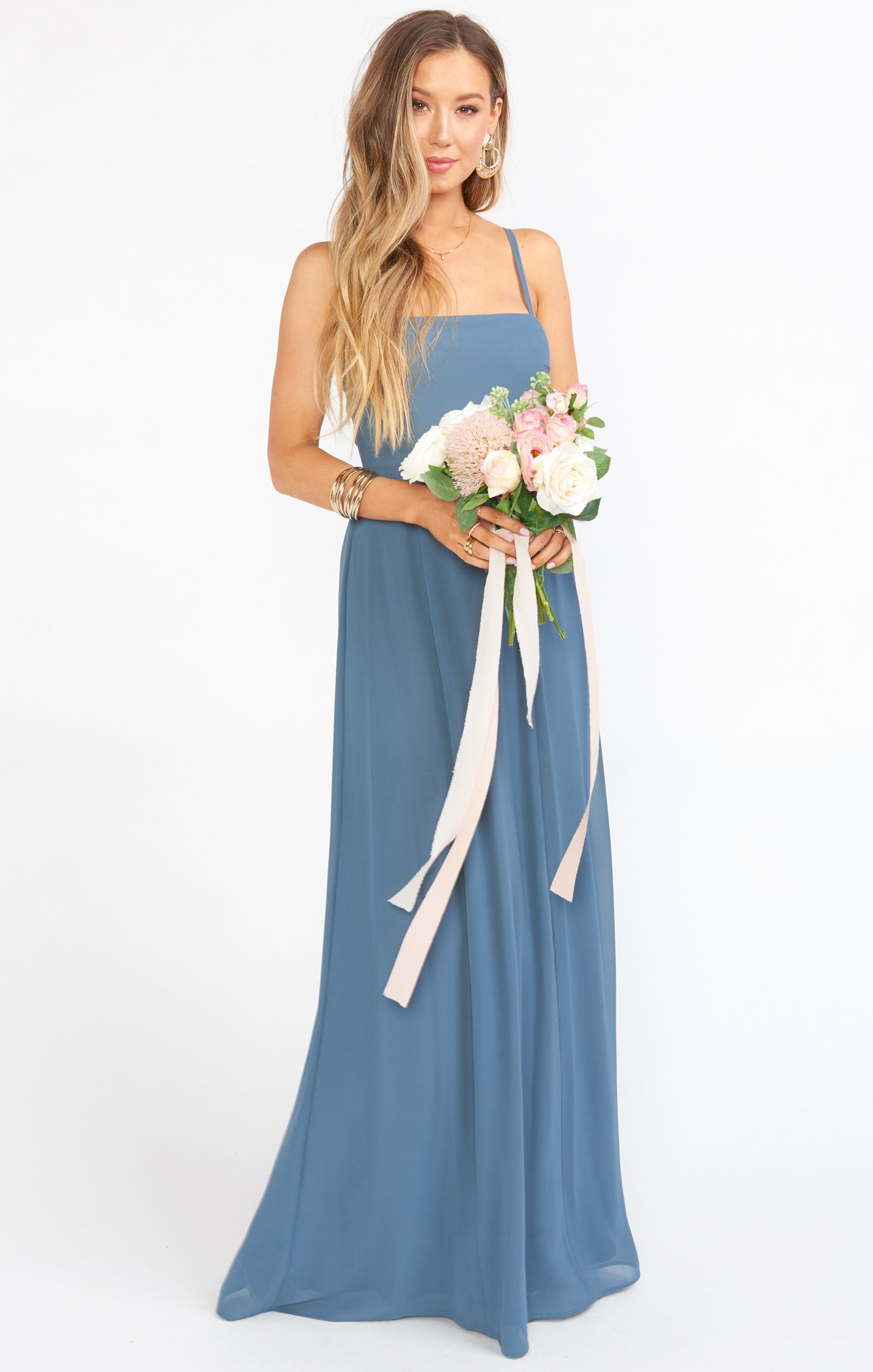 Lauren Tie Maxi Dress ~ Slate Blue ...